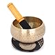 Handgehämmertes tibetisches Klangschalen-Set – 12,5 cm große Klangheilungs-Meditationsschale mit Kissen und Holzschlägel – Chakra-Ausgleich, Achtsamkeit und Yoga