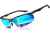 ATTCL Men's Sports Polarized Sunglasses Driver Golf Fishing Al-Mg Metal Frame (Fashion Blue, 2206)