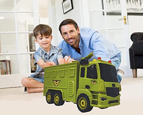 Image of SHIPEASE Friction Powered Rescue Squad Army Truck Toy for Kids Boys Girls Pull Back Construction Vehicle Military Truck with Light Music (Multicolor)