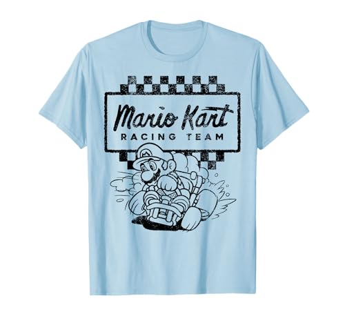 Mario Kart Racing Team Outlined Mario Drift Graphic T-Shirt T-Shirt
