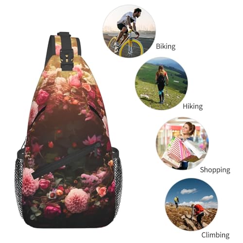 Bolso cruzado floral para hombre y mujer, mochila casual miniatura 6