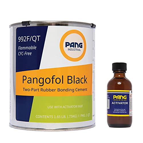 Pang Industrial Pangofol Black (CFC-Free) Two-Part Cement for Cold Bonding Rubber to a Variety of Materials Including Rubber, Metal, Fiberglass and More - Includes Activator