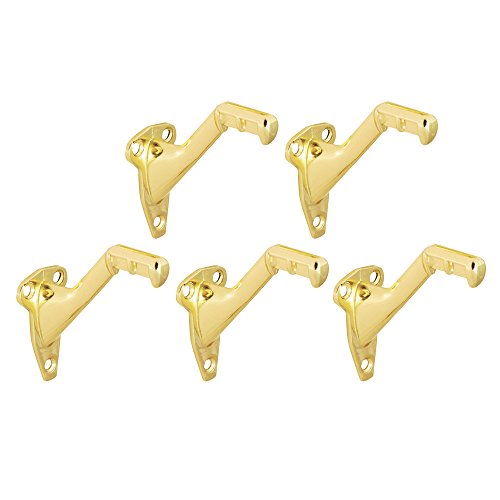Design House 181990 Standard Handrail Bracket, 5-Pack, Polished Brass, 5 Count #TOP12