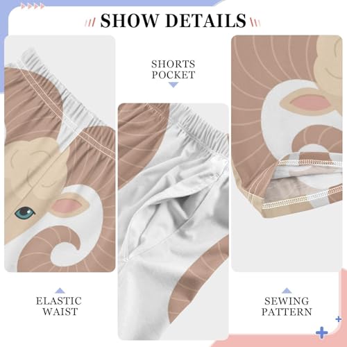 Ram with Horn Boys Pants Boys Athletic Pants Long Pant for Boywith Pockets Wide-Leg Size 6-14Y4