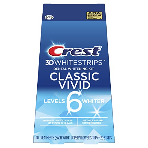 Crest 3D Whitestrips, Classic Vivid, Teeth Whitening Strip Kit, 20 Strips (10 Count Pack) #TOP1