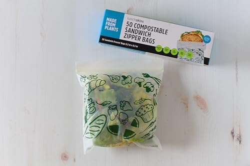 Lunchskins PLA-50-SAND Ziptop Compostable & Resealable Freezer-Safe Food Storage Bags thumb #5