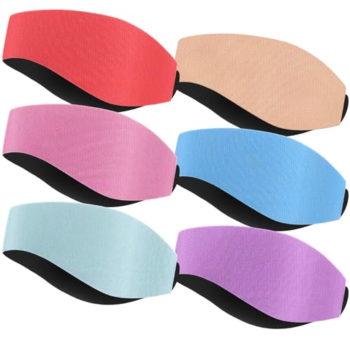 Jamntower 6 Pcs Quality Swimming Headbands Multicolor Swimming Headbands Large Ear Bands Safety Ear Protection Pool Summer(Pastel)