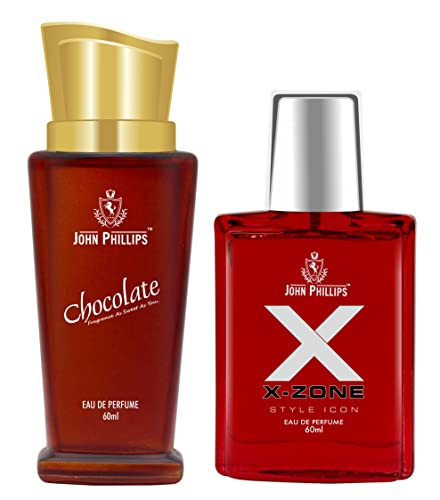 Image of John Phillips Chocolate & X-X Zone 60 ml + 60 ml Eau De French Perfume - Unisex Perfume For Men & Women