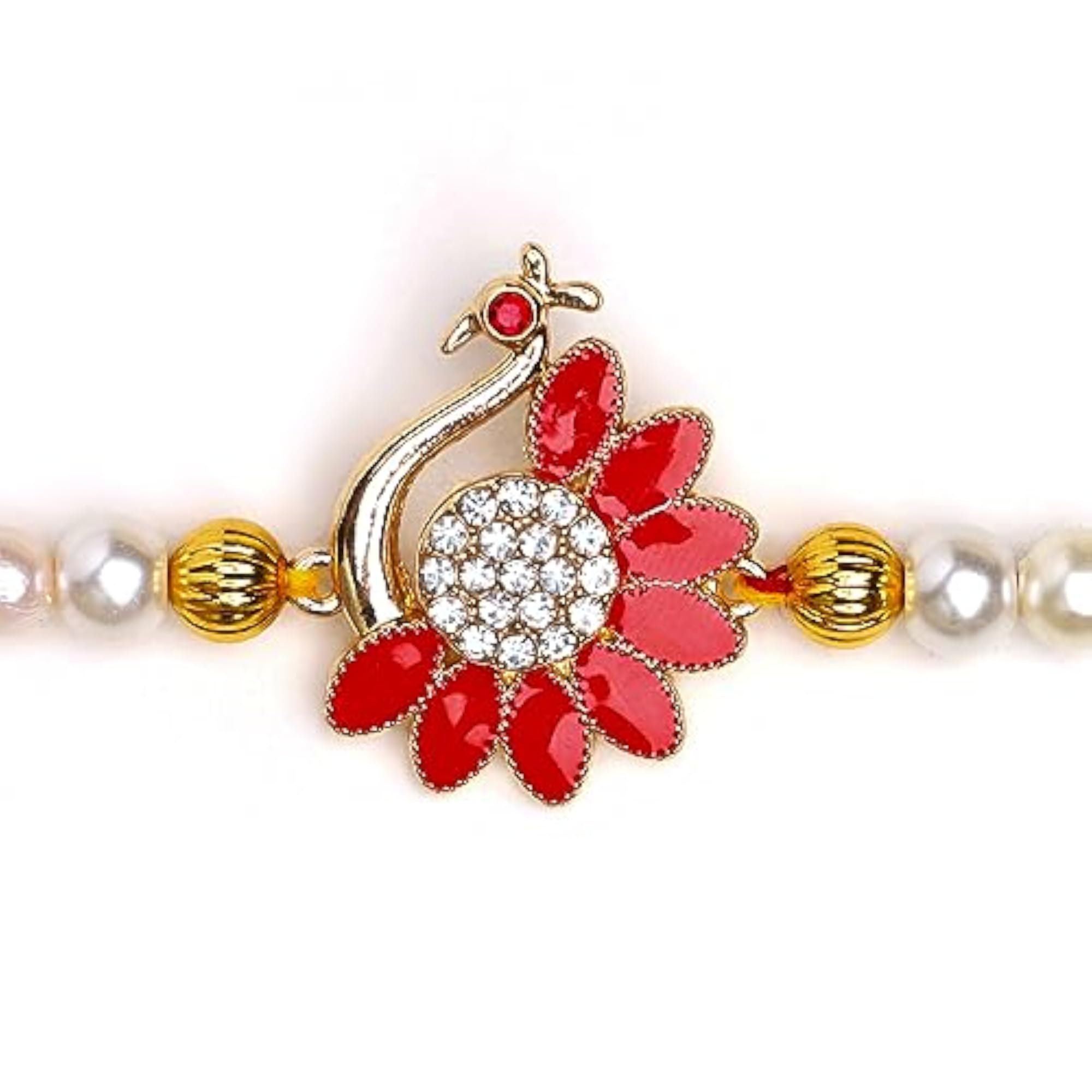 Enamel Peacock Rakhi with Roli Kumkum