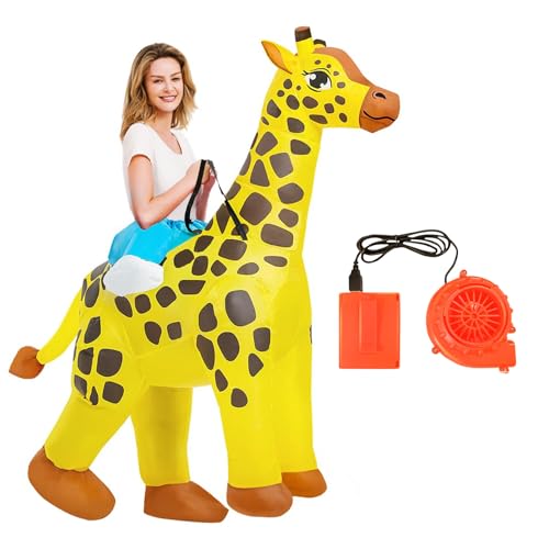 Costume de girafe gonflable adulte pour Halloween et carnaval déguisement fête amovible