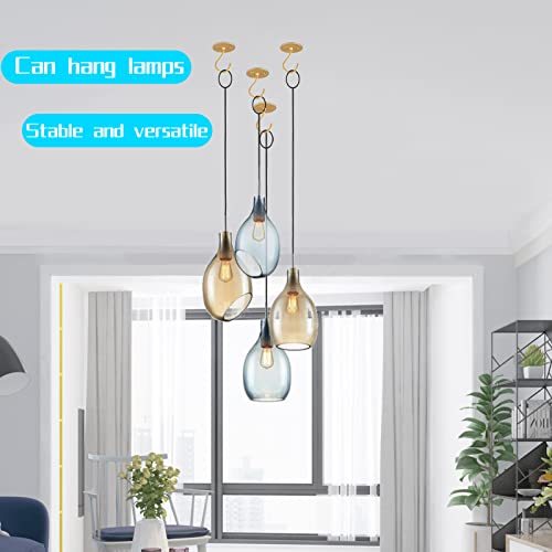 Ceiling Hooks For Hanging Plants - Metal Heavy Duty Wall Mounted Hangers For Hanging Bird Feeders, Planters, Wind Chimes, Include Professional Drywall Anchors (3-Pack) (Gold) #TOP7