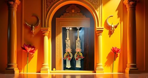 Shubh labh for Door Entrance, Shubh Labh with Lotus Side Door Han...