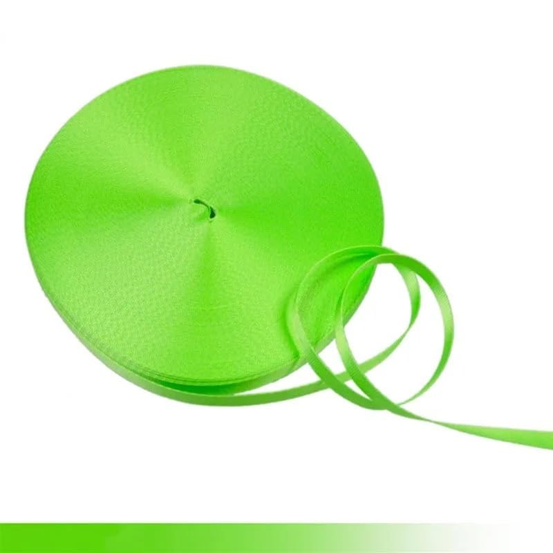 Cinta Sarga Cinta de Nailon Colorida de 45 Metros y 10mm, Cinta al bies for Tarjetas de Trabajo Hechas a Mano, Correa, Accesorios de Costura for Ropa (Color : FluorescentGreen)
