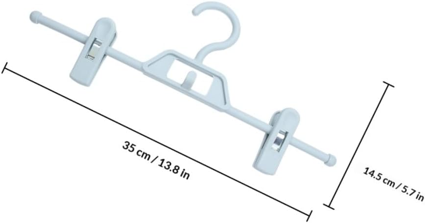 Amosfun 10pcs Adjustable Retractable Plastic Clip Coat Hanger Non-Slip Clothes Drying Rack Pants Hanger Household Storage