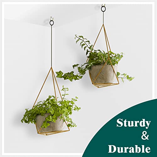 EIENHOSHI 105 Pcs Screw Hooks, 6 Sizes Bronze Cup Hooks, Screw Hooks for Hanging, Metal Cup Hooks Screw in (1/2", 5/8", 3/4", 7/8", 1'', 1-1/4")