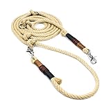  Hundeleine für sehr große Hunde, mit Premium Edelstahl Karabiner, aus natürlichem Hanftau in liebevoller Handarbeit