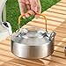 Jorzer Camping Kettle Outdoor Camping Tea Kettle Lightweight Camping Teapot Stainless Steel Coffee Pot for Camping Supply 1L Sport Outdoor.