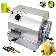 عصير قصب السكر اليدوي - من الفولاذ المقاوم للصدأ 3-Roller Commercial Juice Extractor، 2.4in Inlet، 330lbs / h Output، Sugar Cane Press Machine، Sugarcane Juice Squeezer للمنزل والأعمال