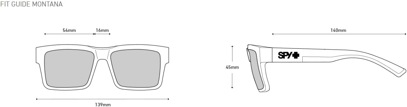 Spy Montana Sunglasses Translucent Black with Happy Platinum Lens 54mm