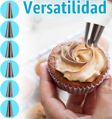 Miniatura 2 de 100 Piezas Mangas Pasteleras Desechables, Kit Reposteria, Reposteria Utensilios, Manga Pastelera Boquilla De Acero Inoxidable Para Galletas, Chocolate, Tartas, Cupcakes Y Dulces