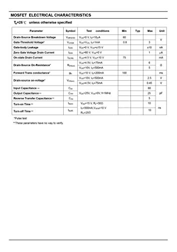 Chanzon 100Pcs 2N7000 To-92 Sic Mosfet Mos N-Channel Transistor N-Fet 200Ma #TOP4