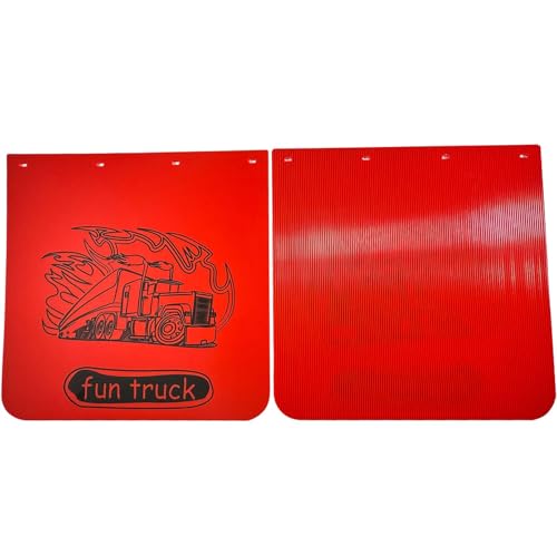 Image of BST BSSP 2PCS 24 inchx24 inch Red Straight Heavy Duty Polymer Mud Flaps, Universal Splash Mud Guard Mudflap for Semi Trucks Tractor Trailer