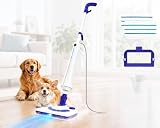 Steam Mops for Floor Cleaning, 1300W Floor Steamer with Detergent Chamber, 25S Heat Up, Lightweight Steamer for Cleaning with 2 Washable Pads, Safe for Tiles, Upholstery, Carpet, Hardwood