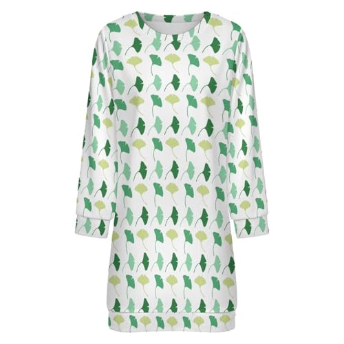 Robe pull à manches longues Ginkgo en tricot doux et extensible vert - 4