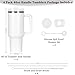 4 Pack 40 Oz Tumbler with Handle Bulk, Double Wall Vacuum Insulated Stainless Steel Tumbler with Lid and Straw, 40 oz cup with Silicone Spill Proof Stopper Set (White)