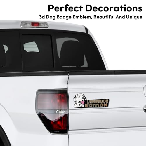 Image of Dog Edition 3D Car Badge, Laser Cutting Metal Emblem, Cute Dogs Decals (Labrador Dog)