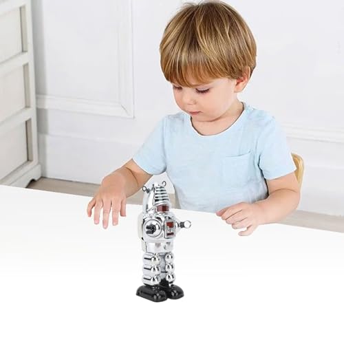 Andando robô Brinquedo Estanho Metal à Prova de Choque Artesanato Fino Adulto Relógio Brinquedo Aniv