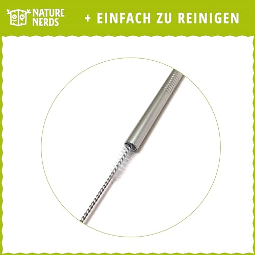 Edelstahl-Strohhalm Nature Nerds – wiederverwendbare Trinkhalme aus Edelstahl