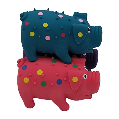 Hoiasem 3 Pack 4 Inch Mini Latex Dog Squeaky Toys Goblet Pig Dog Toy #TOP2