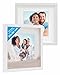 Produktbild PHOTOLINI 3D Bilderrahmen zum Befüllen 30x30 Weiß groß, 1,5 cm tiefer Objektrahmen mit Glas, 2X tiefer Bilderrahmen 30x30 Holz MDF mit Passepartout, Dicker 3D Rahmen befüllbar für Gegenstände