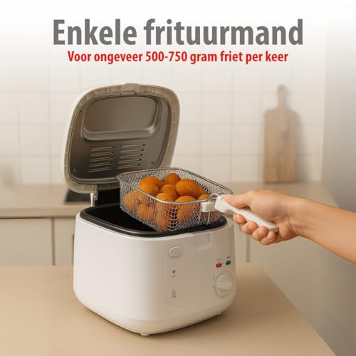 Alpina Friteuse, frituurpan, 1800 watt, 2,5 l, alles 190 °C, wit - Afbeelding 6