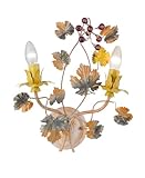 Montage: 2x E14 Casa Padrino Applique Murale Baroque Fleur - Design Italien - Applique Applique Murale Style Antique