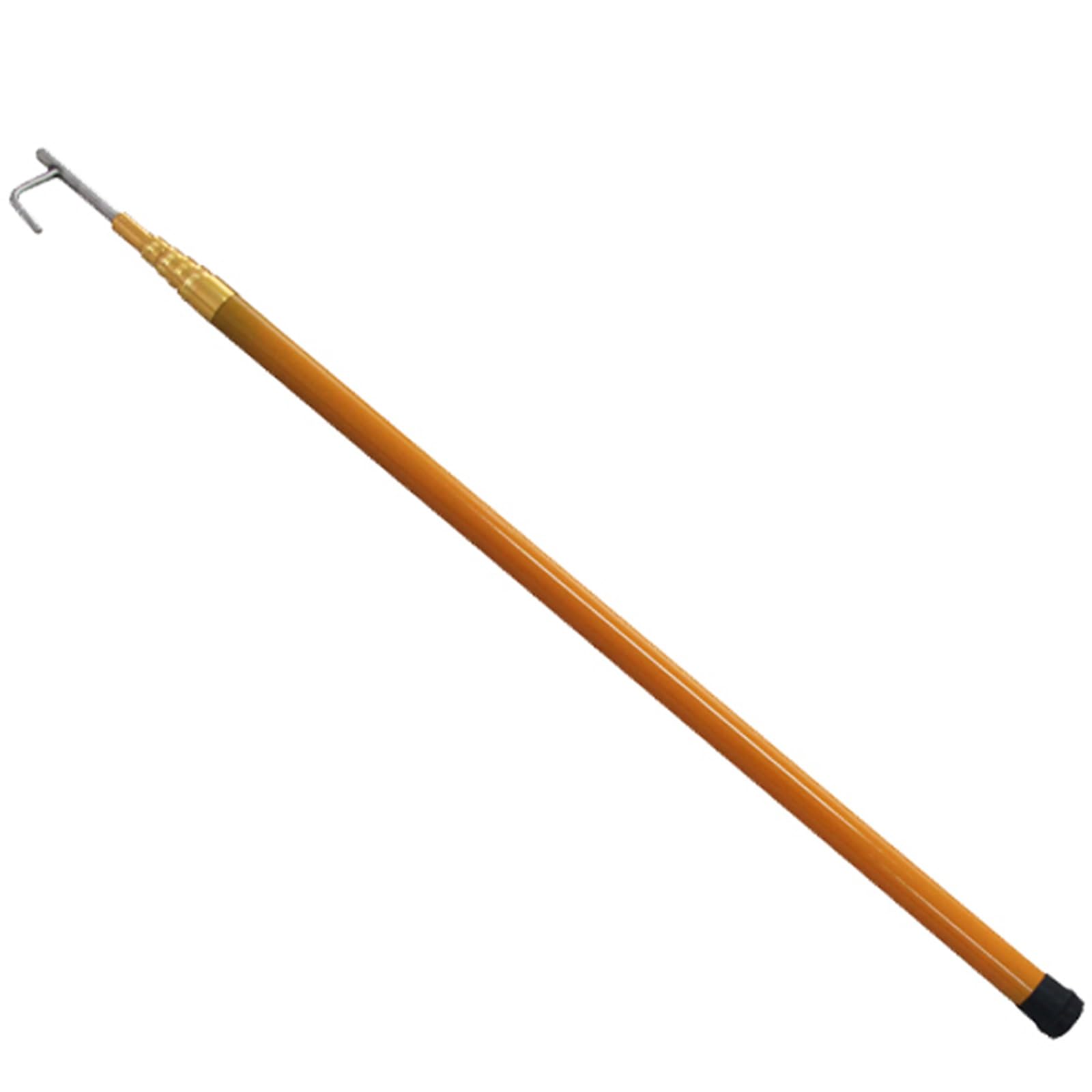 QHZYMX 4 5 6 M Long Telescopic Hook Pole, Portable Boat Docking Rod with 304 Stainless Steel Hook, Outdoor Rescue Pole for Pools/Yacht/Ship(Yellow,6m(19.7 ft))