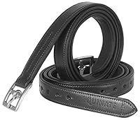 Equinate Leder Steigbügelriemen Superior mit Edelstahlschnallen Schwarz 130