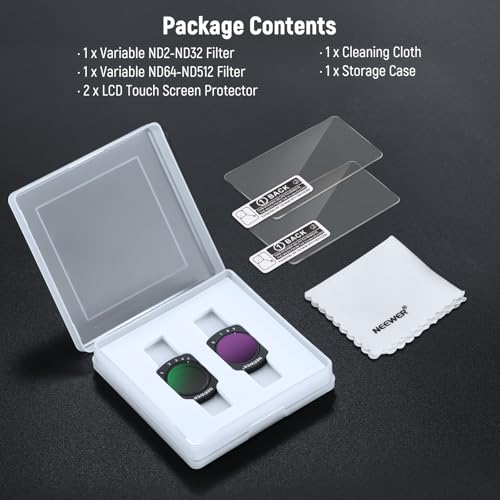 NEEWER Variable ND 2-32 & 64-512 Set Compatible with DJI Osmo Pocket 3 / Pocket 4 / Xtra Muse, Action Camera Neutral Density Filter with Limited Stops & 2 Screen Protectors Accessories by NEEWER - Used condition - Image 9