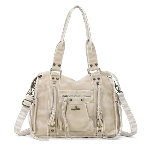 Sac à main Hobo multi-poches grand fourre-tout en cuir vintage