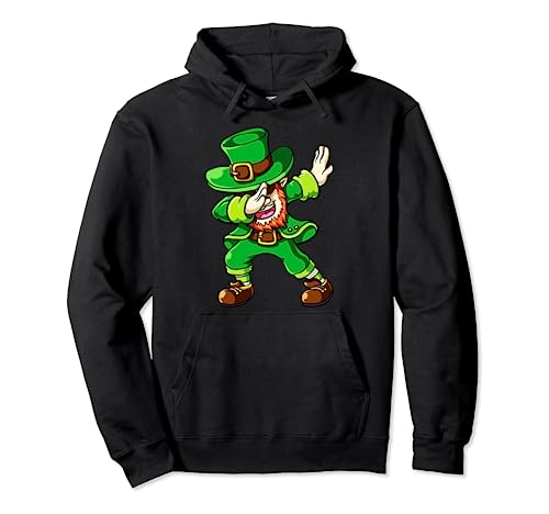 Maglietta St. Patricks Day Dabbing Leprechaun. Felpa con Cappuccio