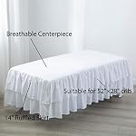 JSD White Crib Bed Skirt Dust Ruffle Double Layer Microfiber Nursery Crib Toddler Bedding Skirt for Baby Boys Girls 14" Deep Drop