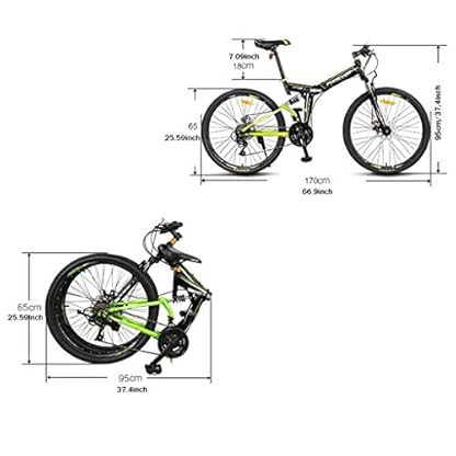 Zunruishop Klappräder Fahrrad Mountainbike Faltreifen 26 Zoll-Doppelscheibenbremsen (24 Speed) Klapprad Faltrad Fahrrad – Bild 3