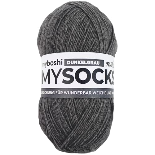 myboshi Merino-Sockenwolle Dunkelgrau 100g