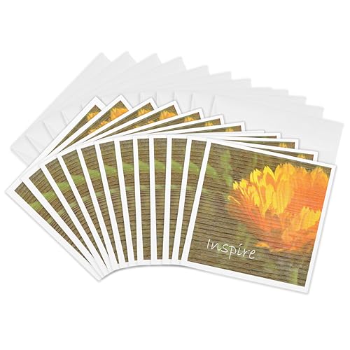 Cartes de vœux fleurs orange 3dRose Gc_29445_2 pour ne plus manquer de papier