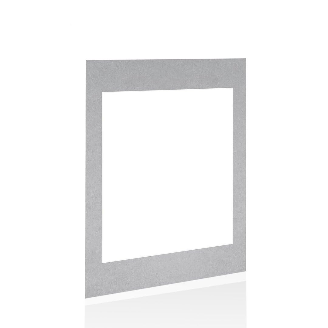 Procut Global 70x50cm Silver Picture Mounts to Fit 50x40cm Aperture - Precision Cut Cardboard Photo Mount - Ideal for Frames, Prints, Artwork & Certificates - Sizes & Colours Available