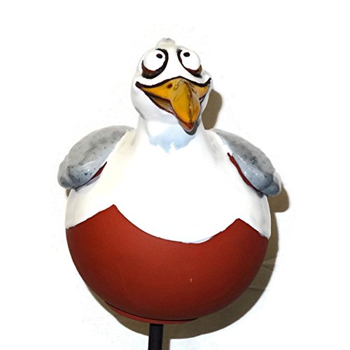 TB Möwe Gartenkugel Gartenstecker Blumenstecker Keramik