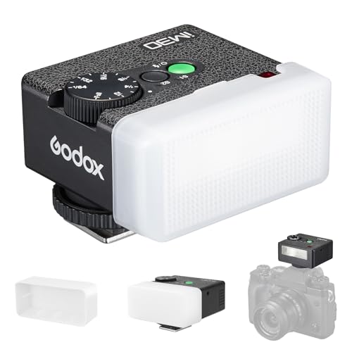 Godox iM30 Mini Flash with Diffuser for Canon, Nikon, Sony, Fuji, Olympus Single-Contact Hotshoe Cameras, Speedlite GN15, 7-Level Power Adjustment, 230 Flashes, S1/S2 Optical Slave Modes