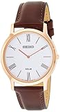 Lederband mit Dornschließe Seiko Solar Herren-Uhr Edelstahl mit Lederband SUP854P1