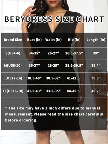 Berydress Women'S Sexy Deep V-Neck Cap Sleeve Floral Print Wrap Dress Knee Length Black Business Wear To Work Dress thumb #4